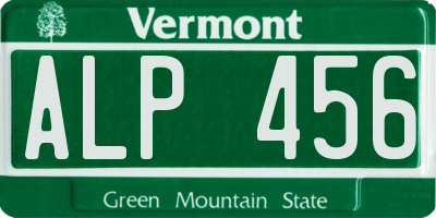 VT license plate ALP456