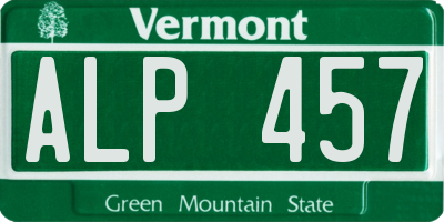 VT license plate ALP457