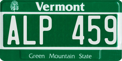 VT license plate ALP459