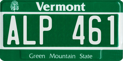 VT license plate ALP461