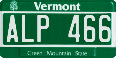 VT license plate ALP466