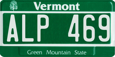VT license plate ALP469