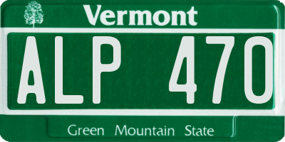 VT license plate ALP470
