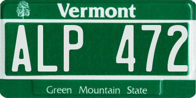VT license plate ALP472