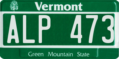 VT license plate ALP473