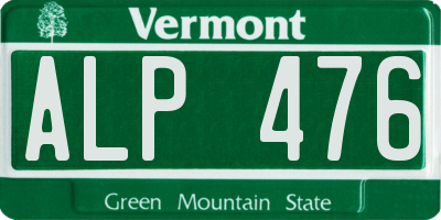 VT license plate ALP476