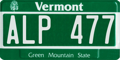 VT license plate ALP477