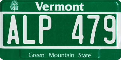 VT license plate ALP479