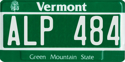 VT license plate ALP484