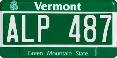 VT license plate ALP487