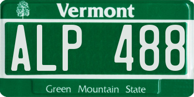 VT license plate ALP488