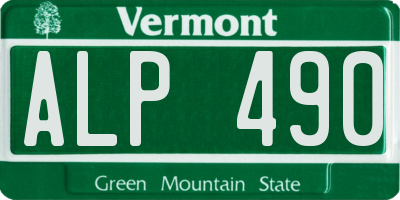 VT license plate ALP490