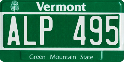 VT license plate ALP495