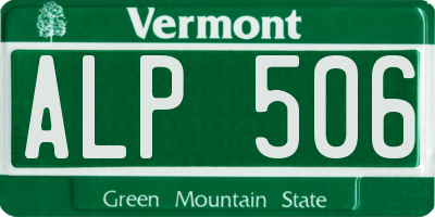 VT license plate ALP506