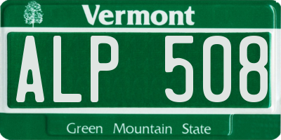 VT license plate ALP508