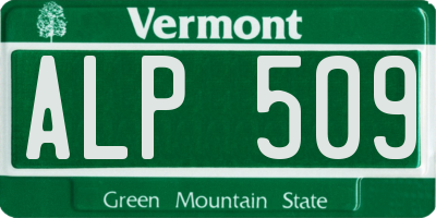 VT license plate ALP509