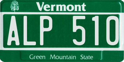 VT license plate ALP510