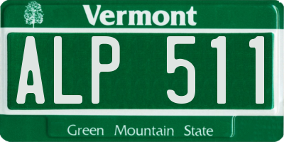 VT license plate ALP511