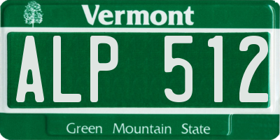 VT license plate ALP512