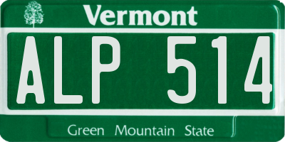 VT license plate ALP514