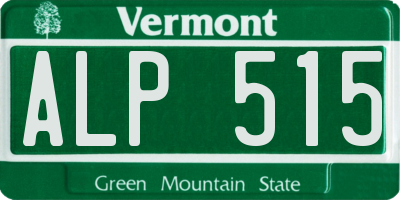 VT license plate ALP515