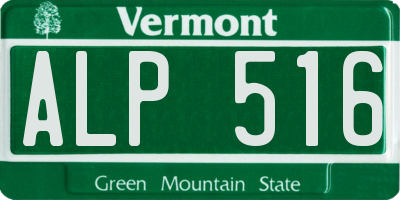 VT license plate ALP516