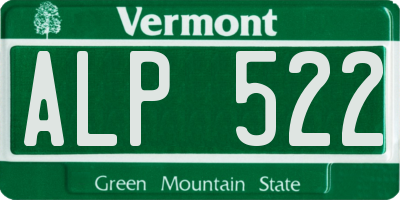 VT license plate ALP522