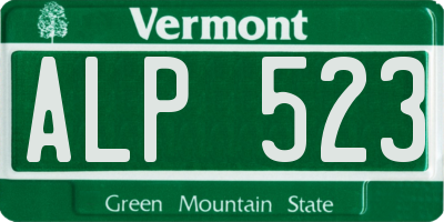 VT license plate ALP523