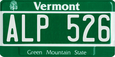 VT license plate ALP526