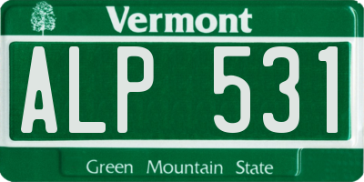 VT license plate ALP531
