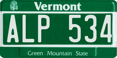 VT license plate ALP534