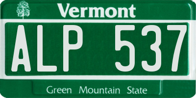 VT license plate ALP537