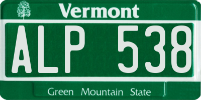 VT license plate ALP538