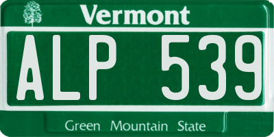 VT license plate ALP539