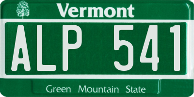 VT license plate ALP541