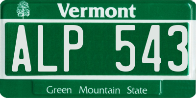 VT license plate ALP543