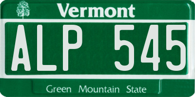 VT license plate ALP545