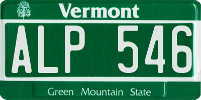 VT license plate ALP546