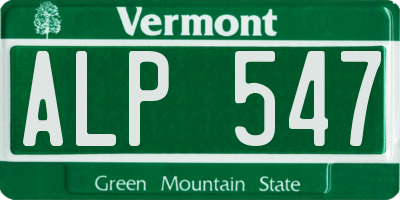 VT license plate ALP547