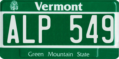 VT license plate ALP549