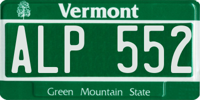 VT license plate ALP552