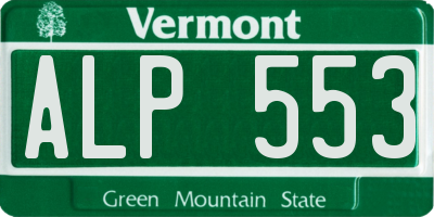 VT license plate ALP553