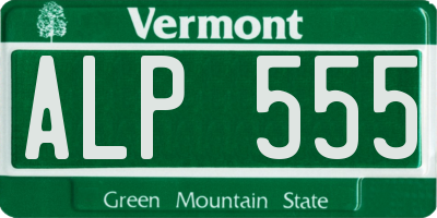 VT license plate ALP555