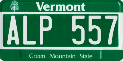 VT license plate ALP557