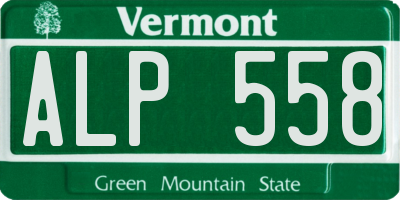 VT license plate ALP558