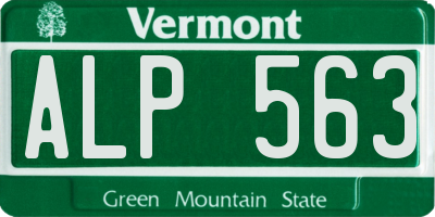 VT license plate ALP563