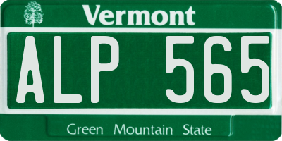 VT license plate ALP565