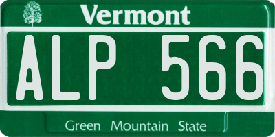 VT license plate ALP566