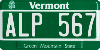 VT license plate ALP567