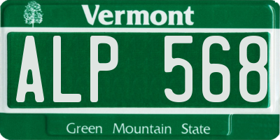 VT license plate ALP568